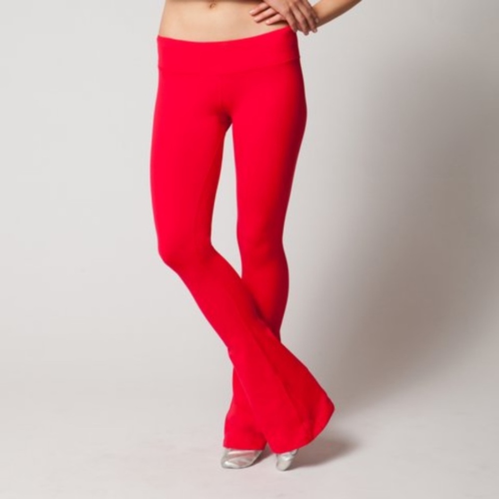Splits59 red bell bottom leggings